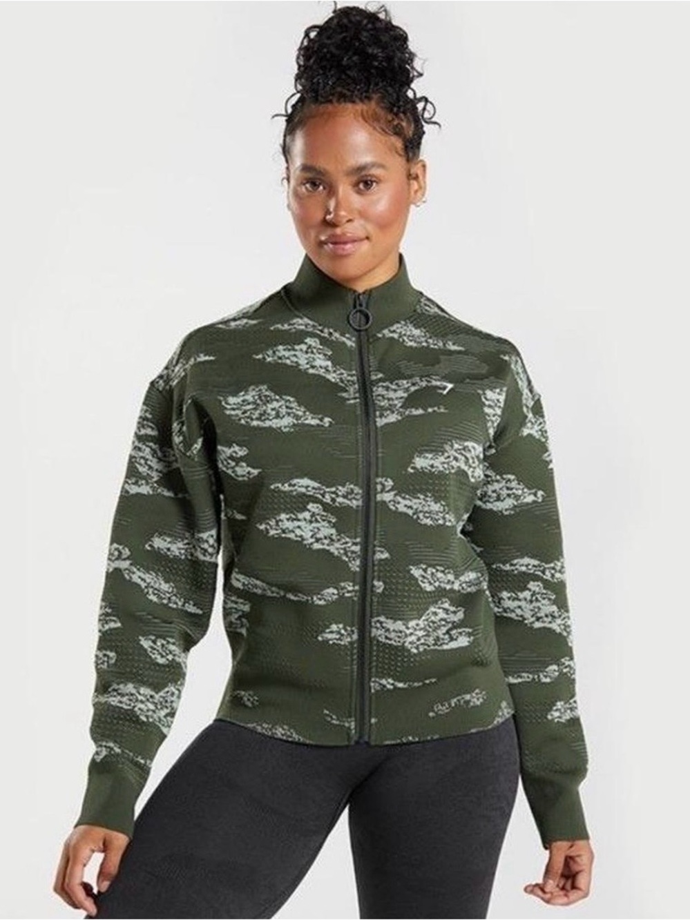 GYMSHARK Women's Camo Patterned Zip-Up Jacket